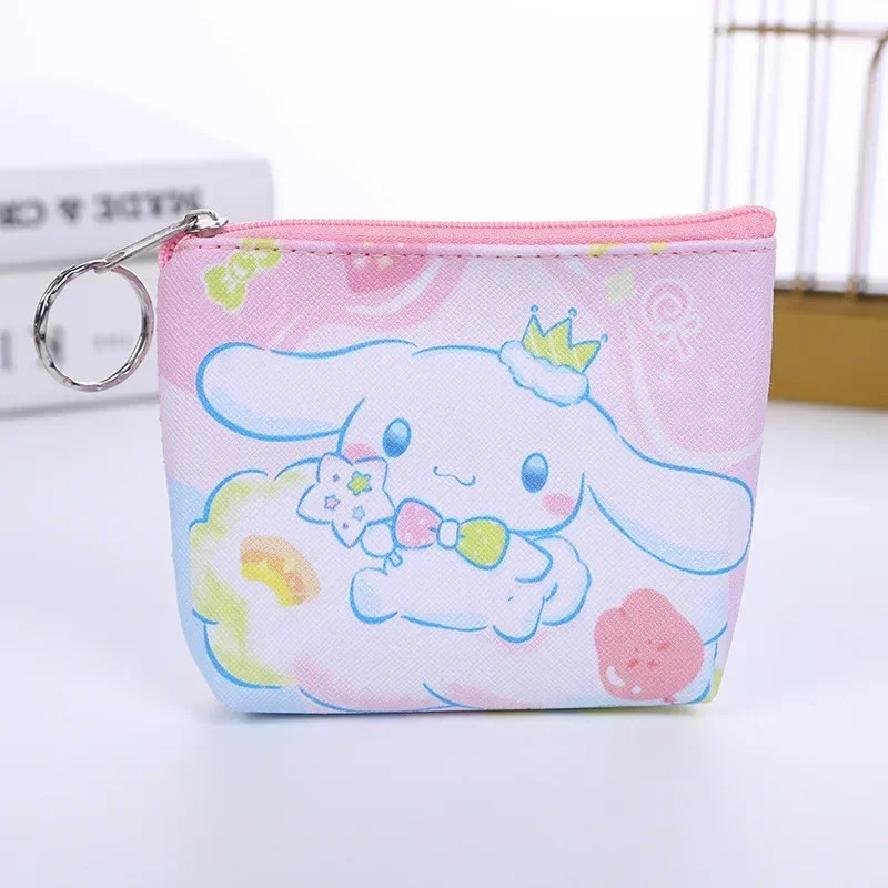 Coin Purse Kawaii Hello Kitty Mini Wallet PU Cute Keychain Clutch Storage Bag