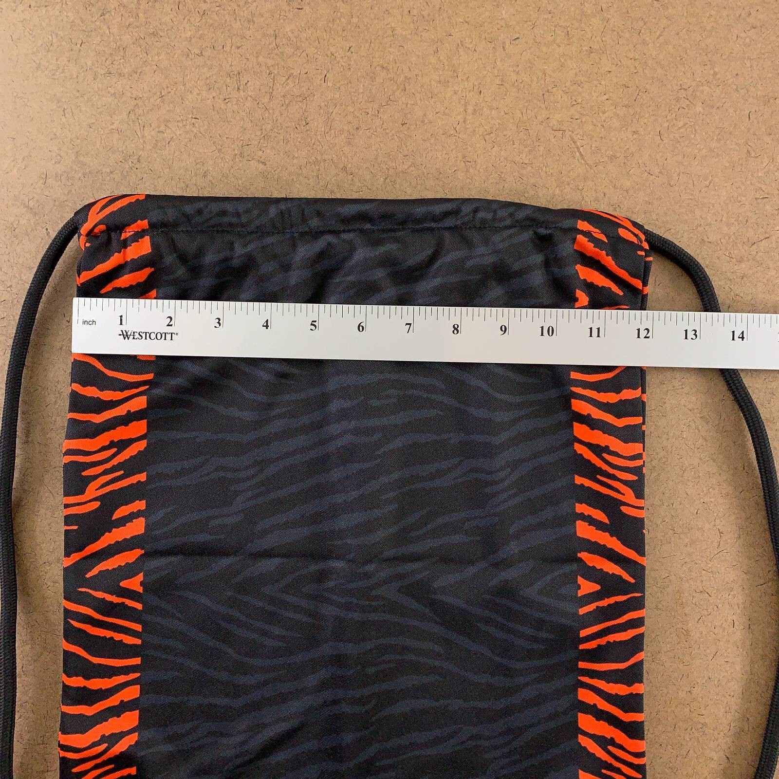 Cincinnati Attack Drawstring Bag Black Orange Animal Print Zebra 16×12 In New