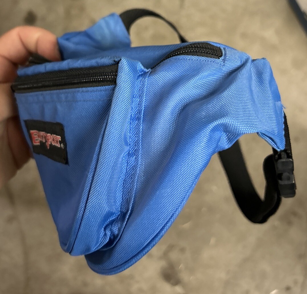 Vtg EastSport Fanny Pack Waist Hip Belt Blue 1 Small Faded Flaw See Picture