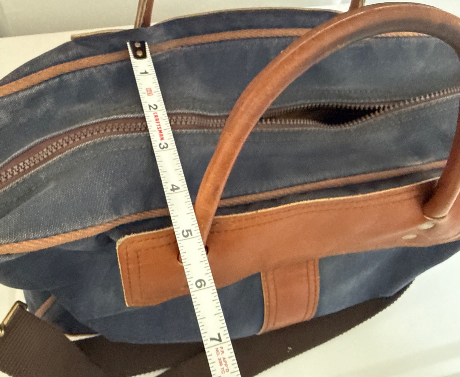 Duluth Pack Minn. Blue Canvas Leather Briefcase USA Travel Bag VTG Well Used