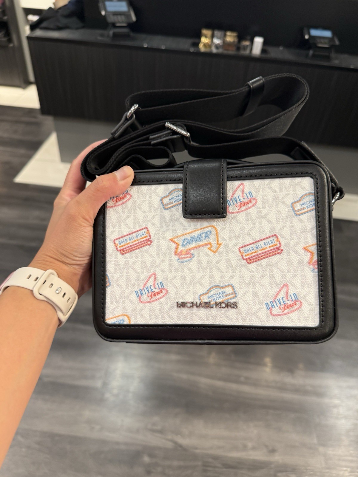 Michael Kors Cooper Lunch Box Crossbody Bag Optic White