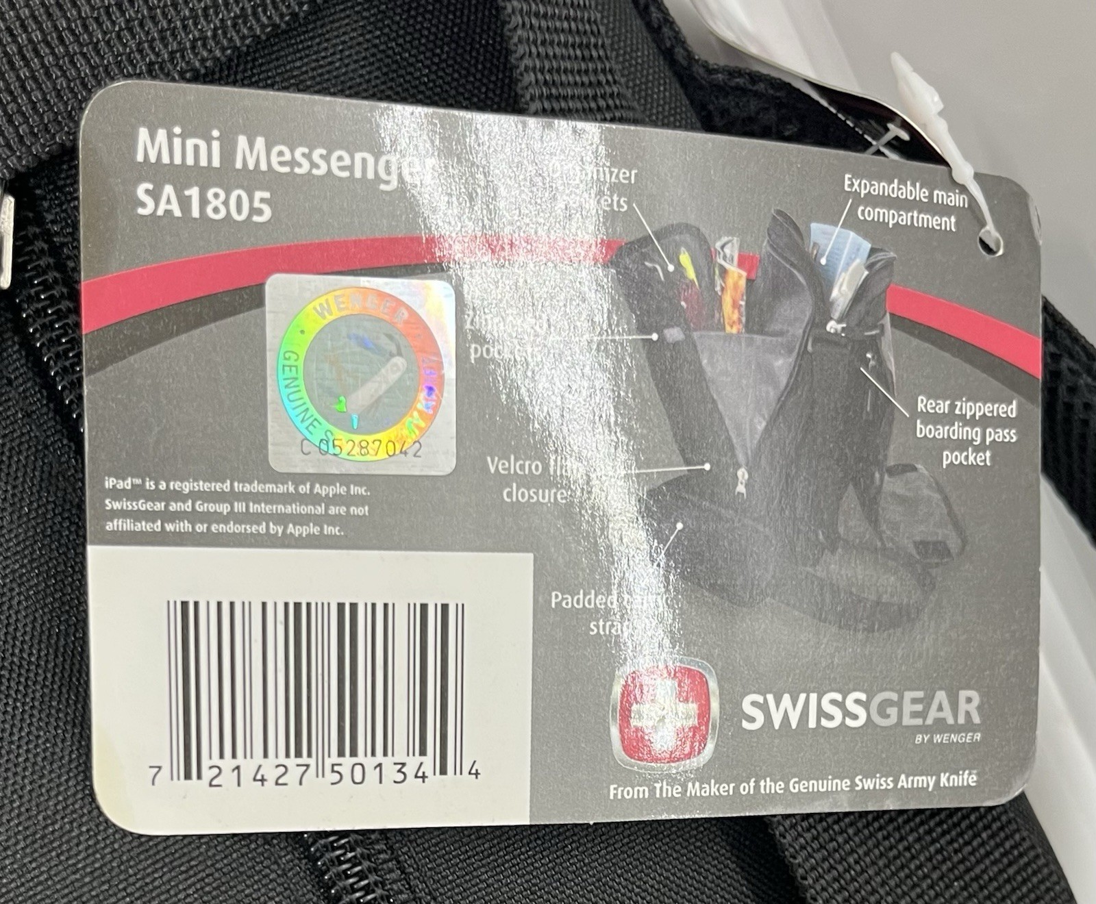 NWT Swiss Gear Mini Messenger Bag Black SA1805