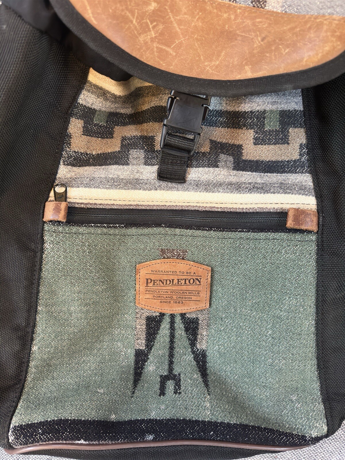 Pendleton Southwest Navajo Aztec Style Wool Backpack — w/ Drawstring — See Desc.