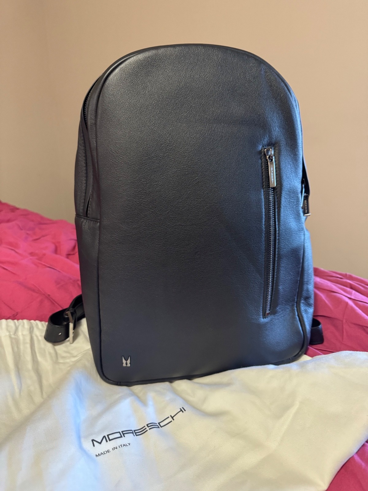 Moreschi Black Leather Backpack – New