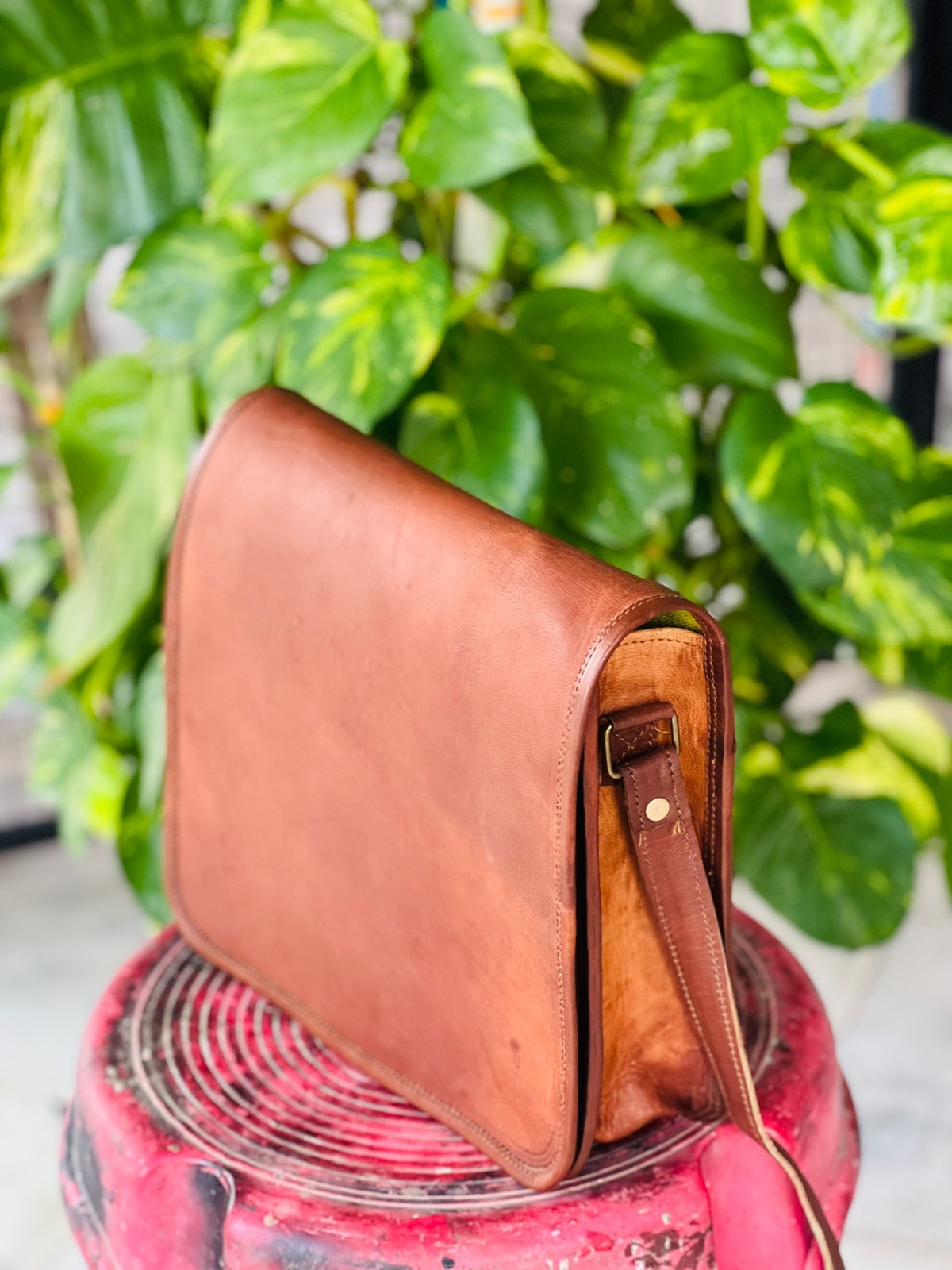 Handmade Vintage Goat Leather Laptop Messenger Bag Rare Men’s Briefcase Satchel
