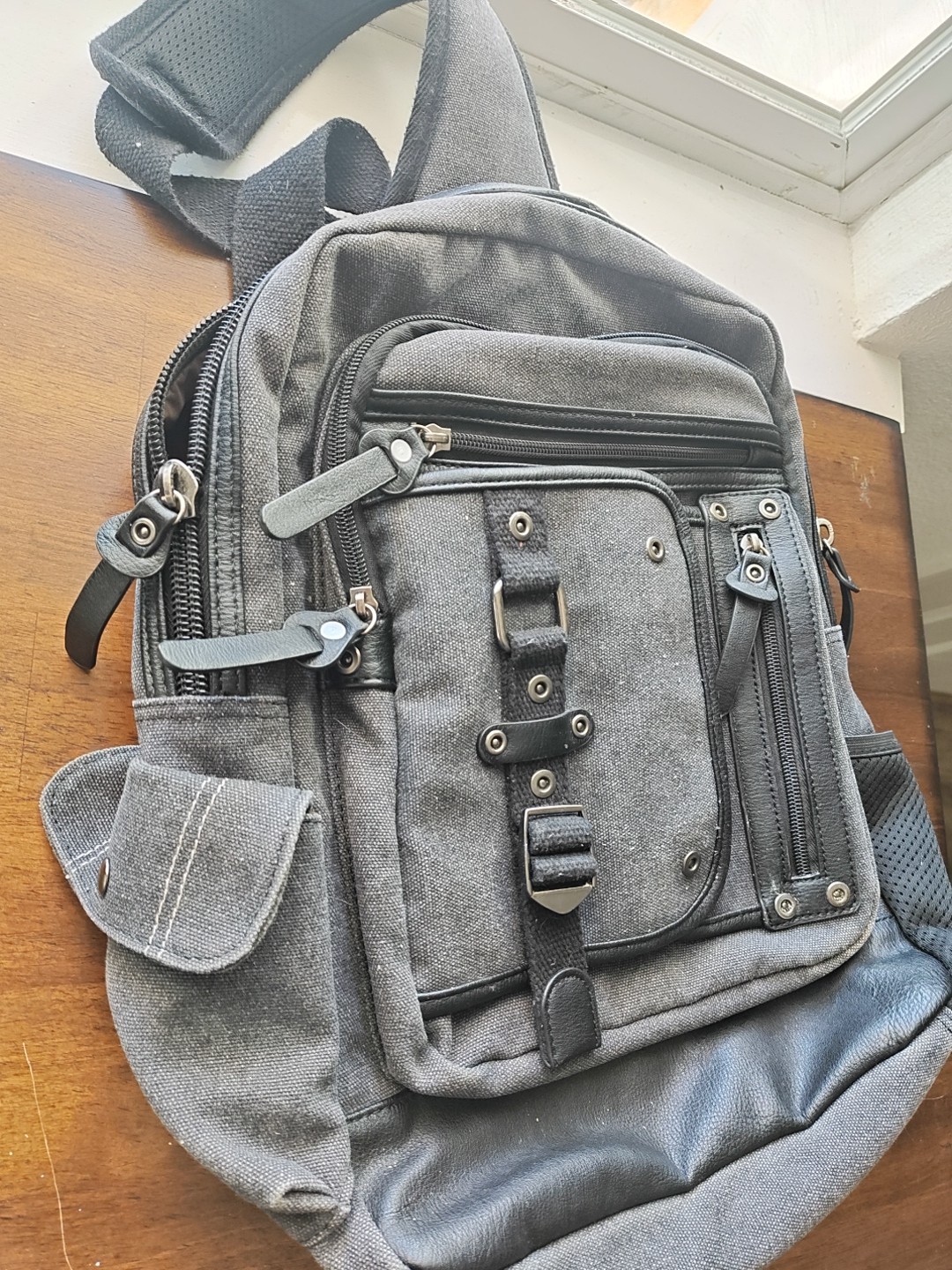 Crossbody Backpack – Messenger Bag – Canvas Sling – Left Or Right