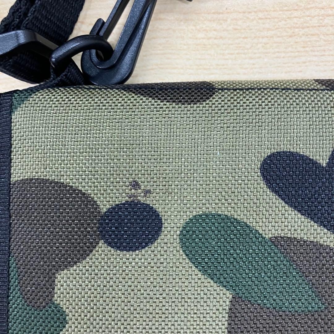 Authentic A Bathing Ape×Porter Shoulder Bag 12cm x 18cm Black Leather Damaged