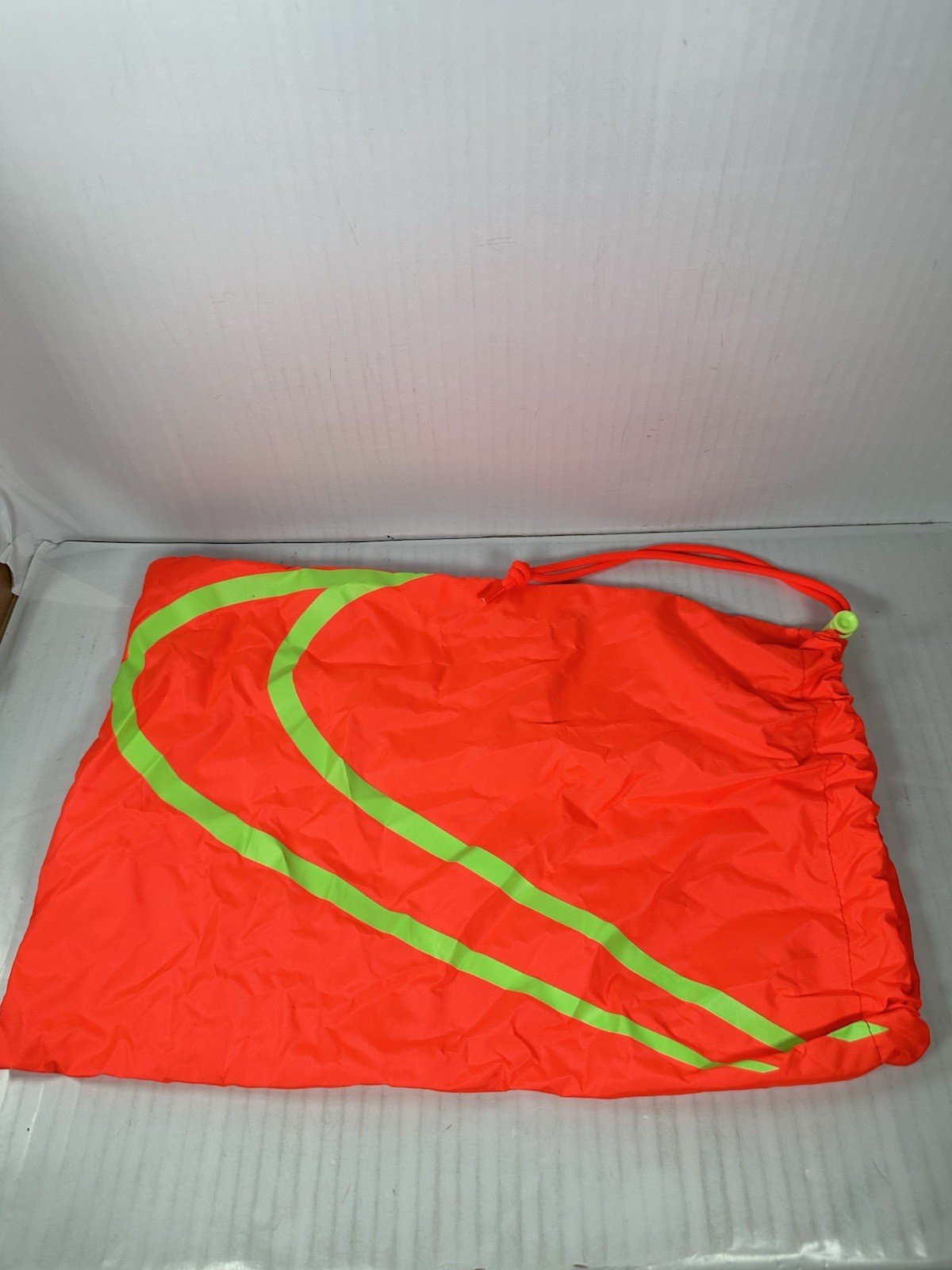 Nike Track And Field Bright Orange Nylon Drawstring Storage Shoe Bag 16.5″x11.5″