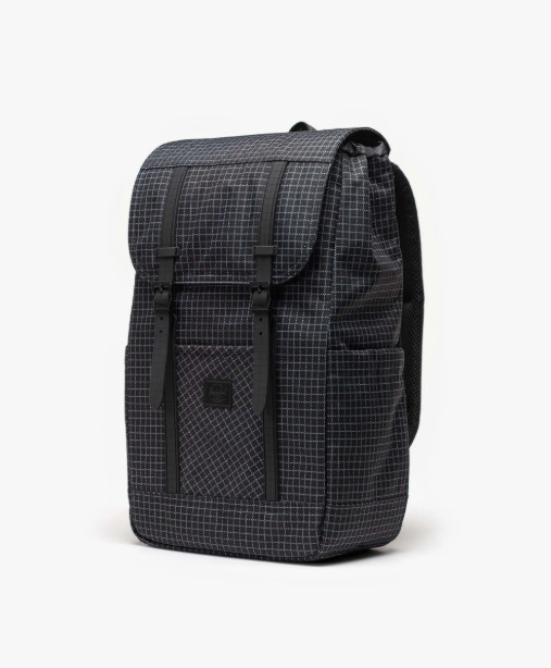 Herschel Retreat Backpack 23L Grid Black | Laptop Sleeve | Brand New