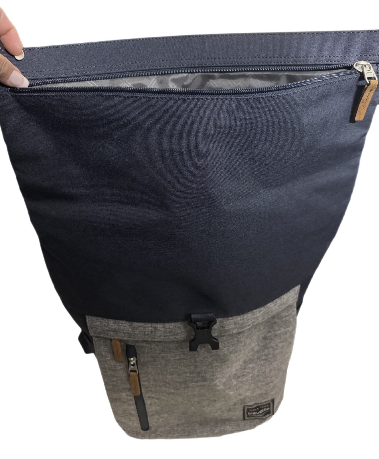 Travelite Basics Rollup Backpack with Laptop Sleeve Blue Gray New No Tag Unisex