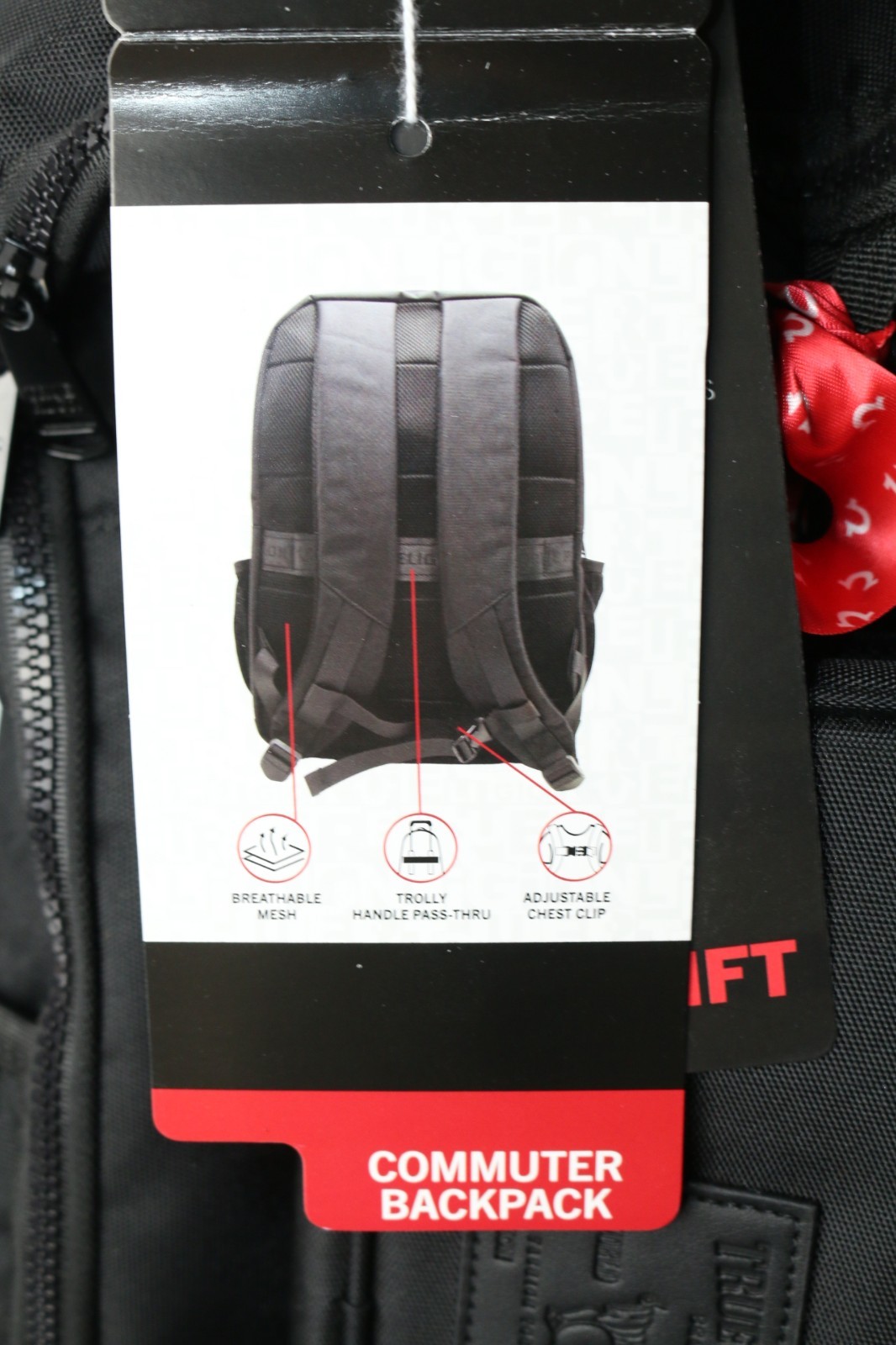 $125 True Religion Commuter Backpack Black Laptop/Travel~Bonus Tech Kit~TR104863