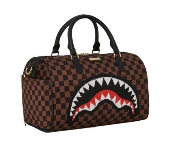 Authentic Sprayground Mini Duffle Bag Retro Streetwear Knit Monogram 🤎