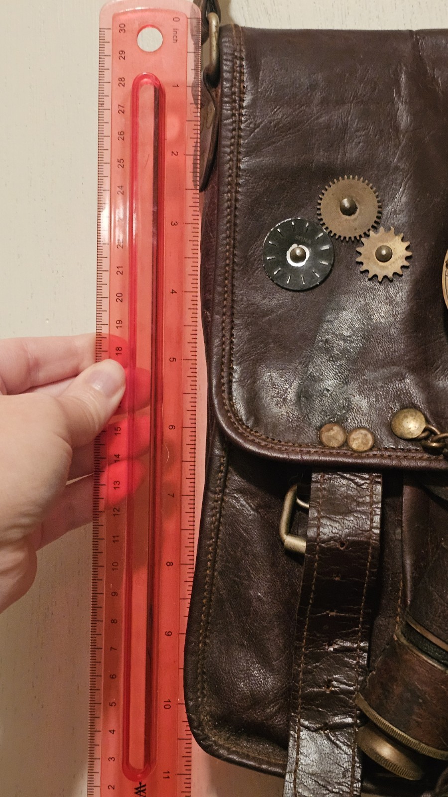 Genuine Leather Steam Punk Messenger Bag Hand Made Medieval