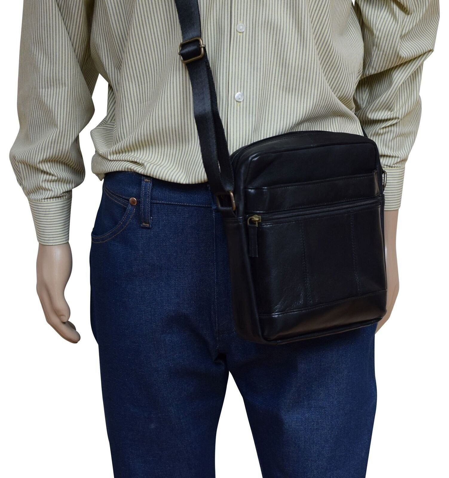Genuine Leather Man Purse Shoulder Bag Small Mens Crossbody Messenger Bags for W