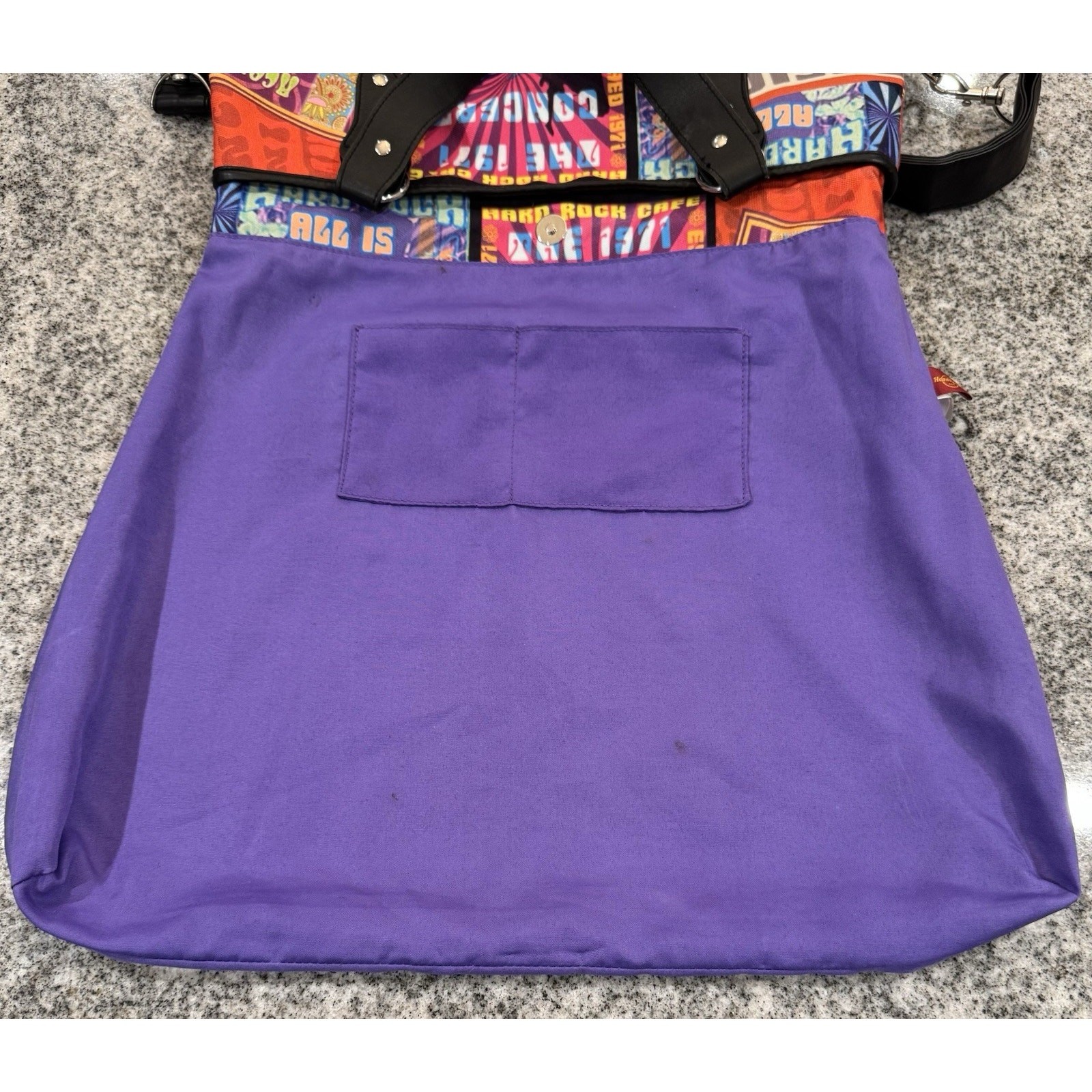 Hard Rock Cafe Concert Poster Graphic Messenger Tote Bag Purse Retro Boho *READ