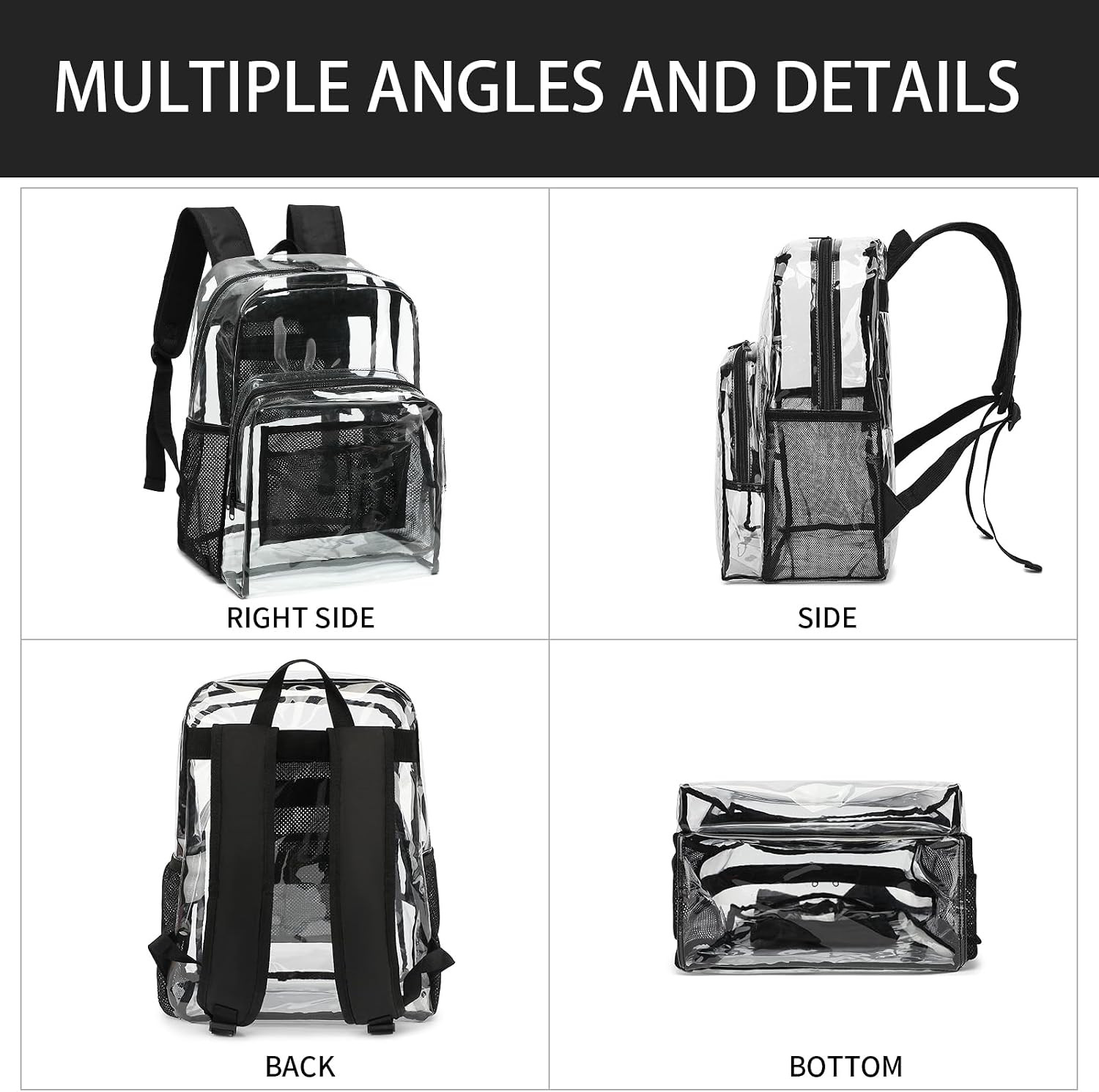 Transparent Backpacks See through Backpack Clear Backpack Heavy Duty for College