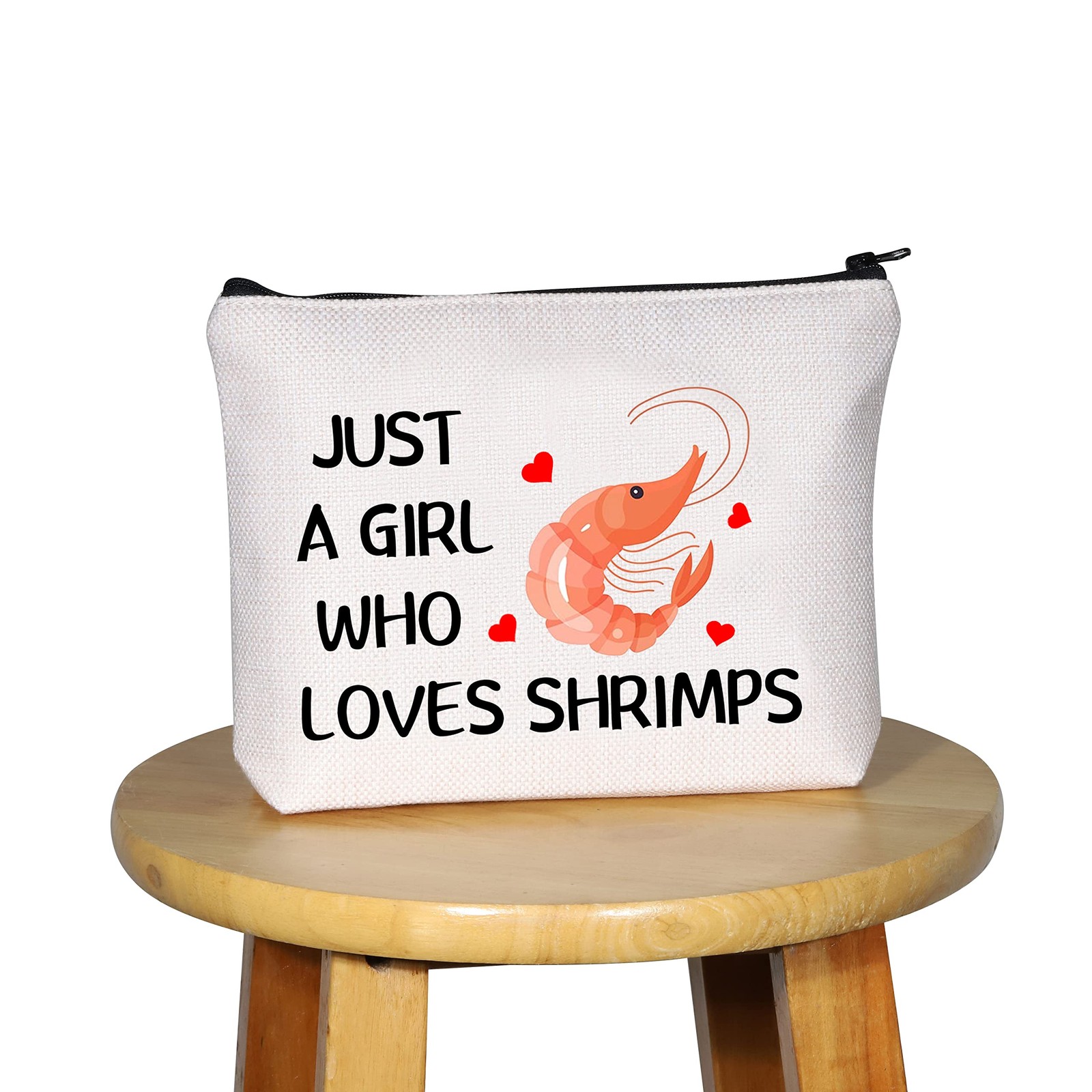 G2TUP Shrimp Lover Gift Who Loves Shrimps Makeup White Bag