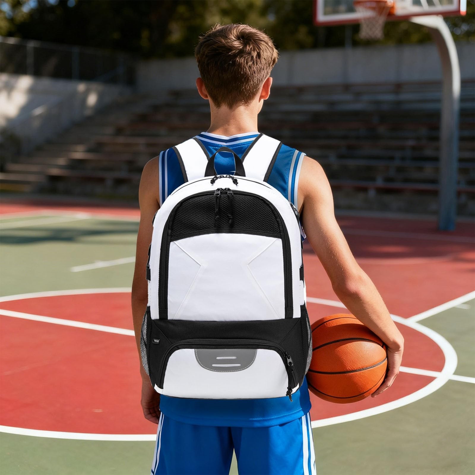 RTRYALN Basketball Backpack – Large Sports Equipment Bag with Ball Holder & S…