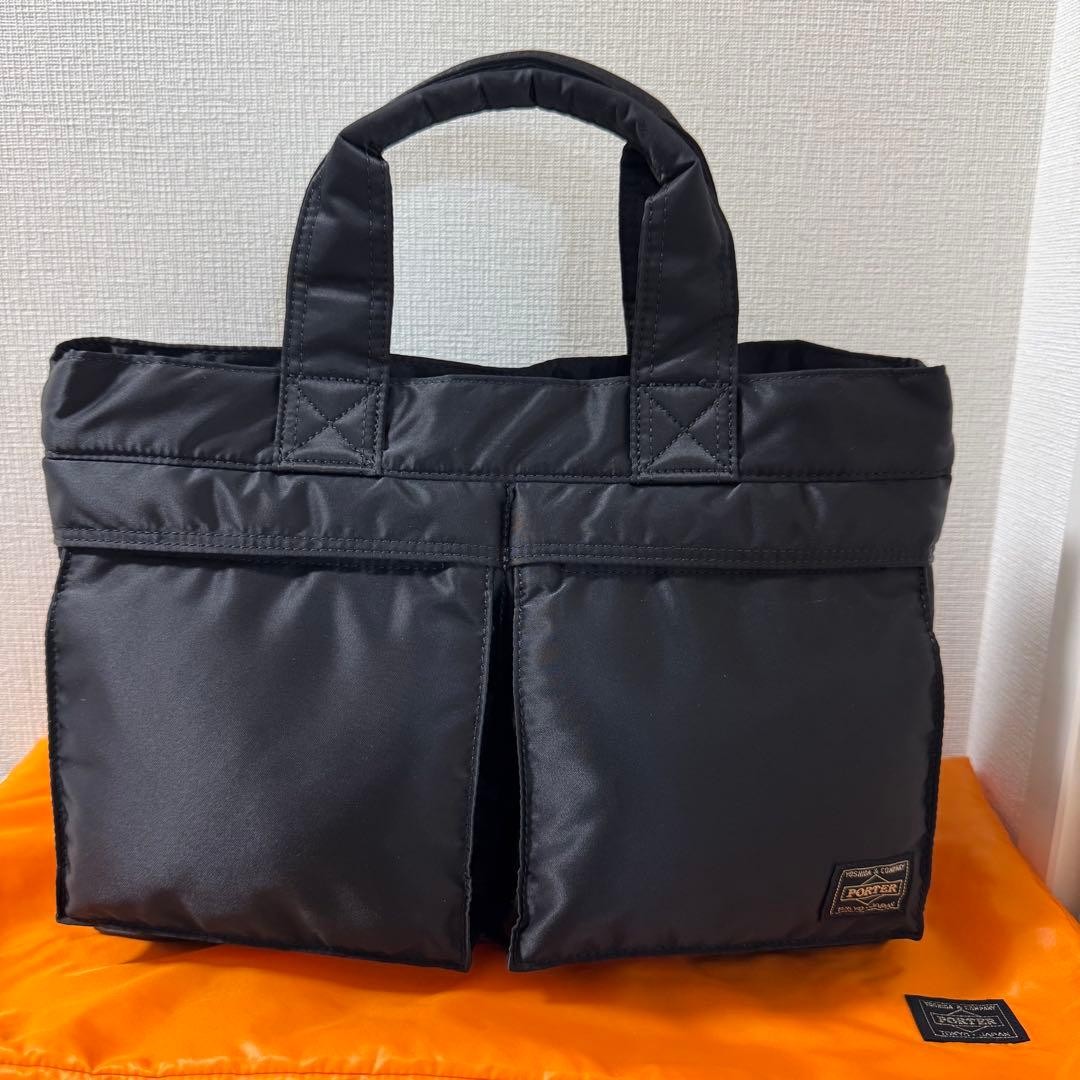 Authentic Yoshida Kaban PORTER TANKER Tote Bag 340mm Black Nylon Near Mint