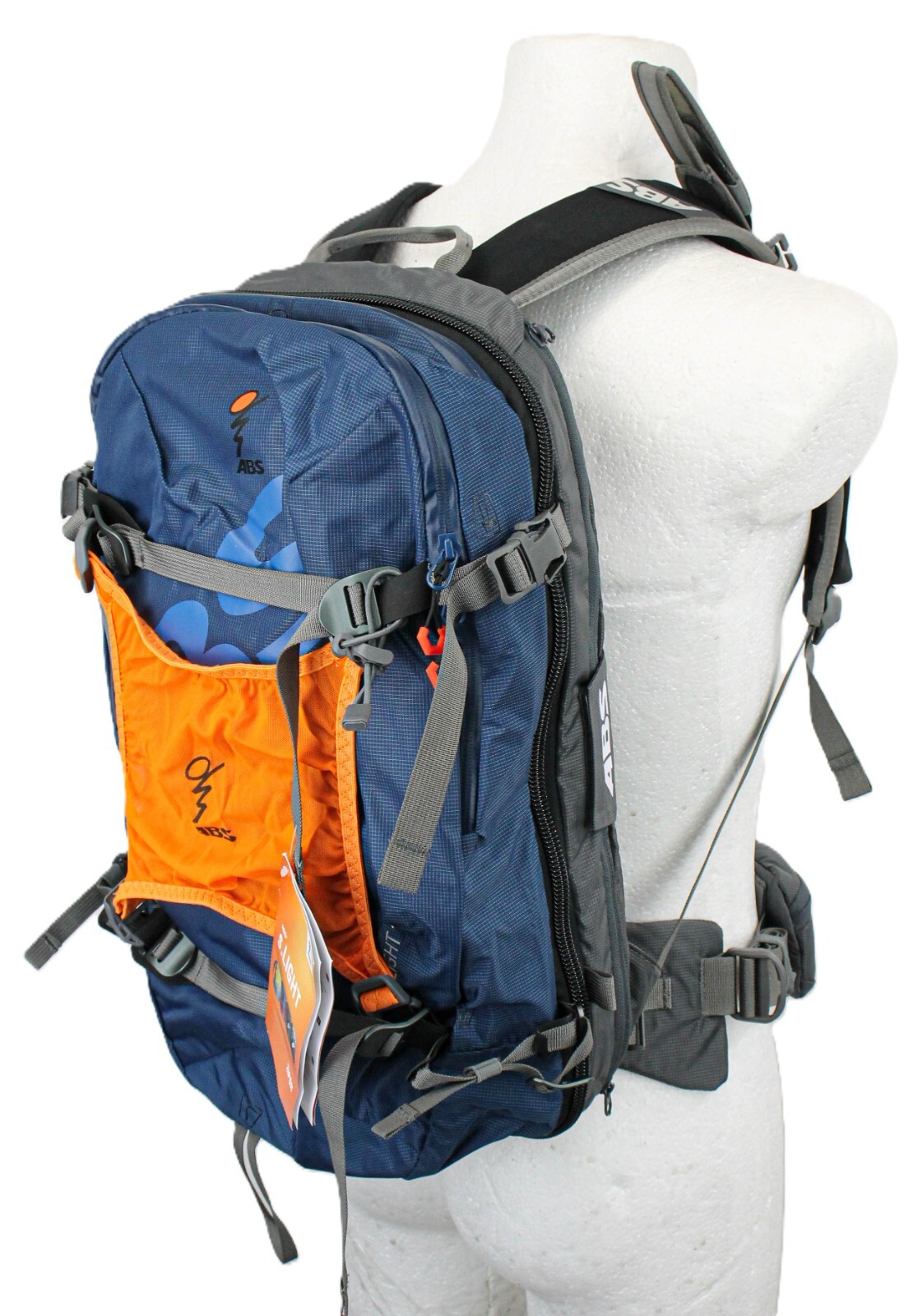 ABS s.LIGHT Compact Zip-On 15 Bag Men’s 15L Ski Snowboard Safety Blue Backpack