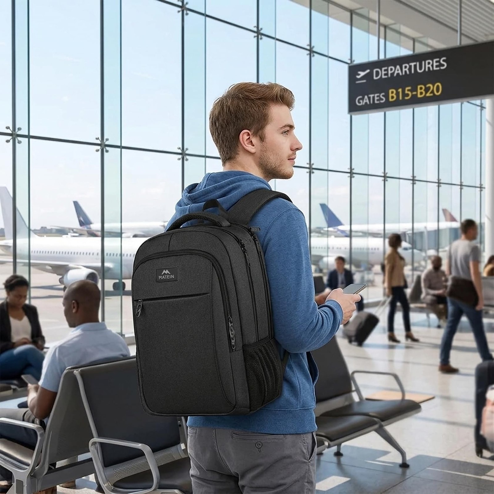 MATEIN Business Laptop Backpack, 15.6 Inch Travel Work Bag for Men Women | Wa…
