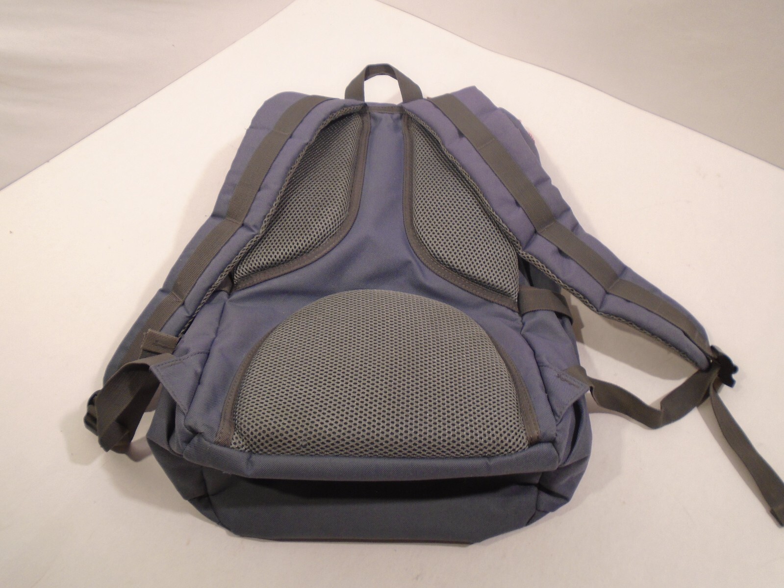 Kaukko Grey Canvas Backpack Bag Vintage + Vogue red striped Lined Large Size