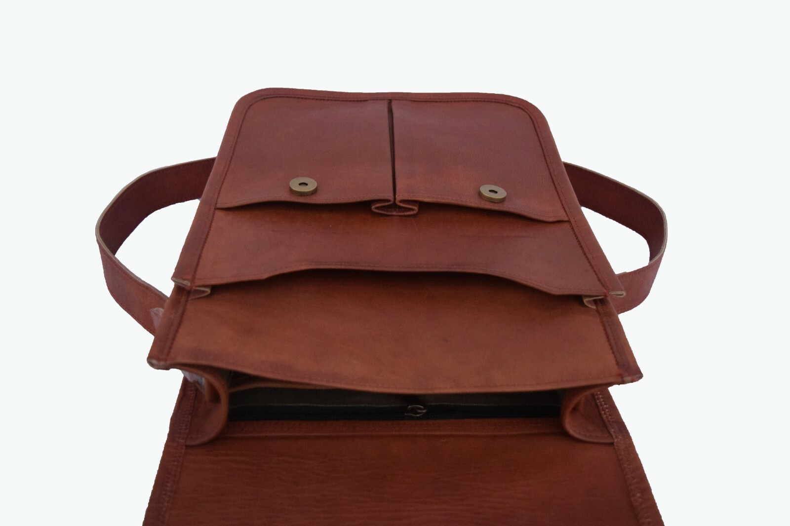 14 In Genuine Leather Messenger Bag Laptop Satchel Office School Crossbody Bags