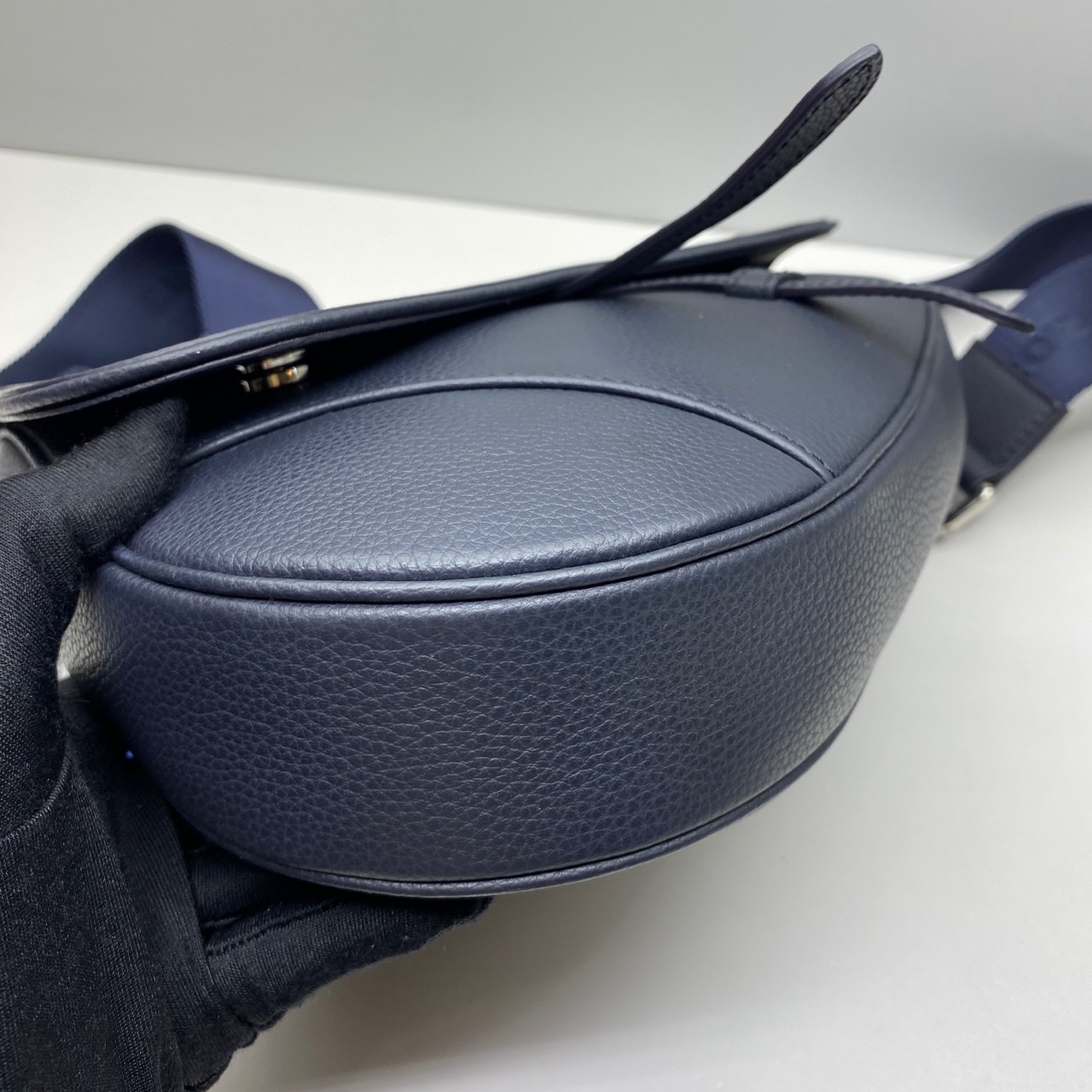 Dior Pre-Owned Authentic Saddle Bag Navy 27x20x5cm Cowhide