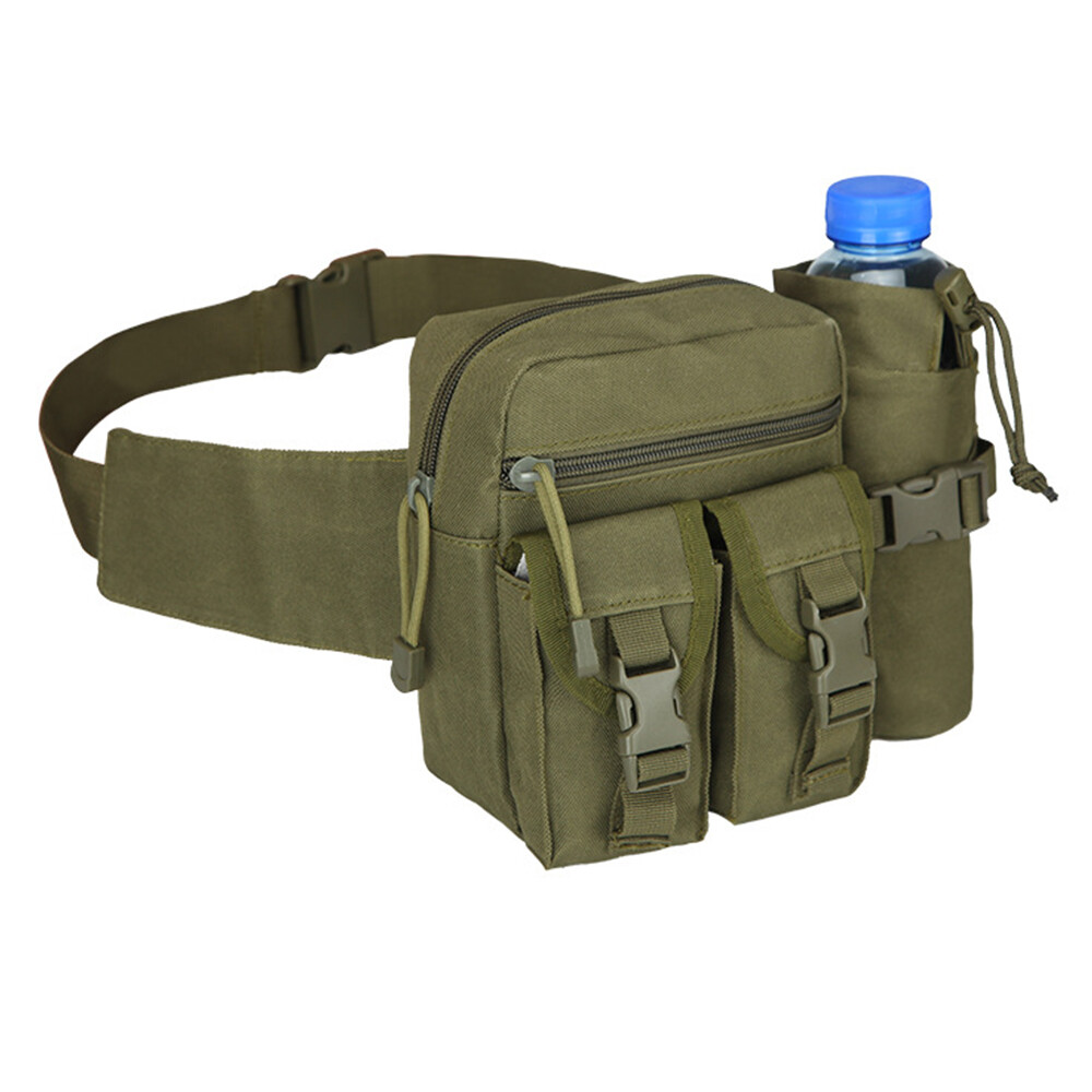 Tactical Waist Bag With Detachable Water Bottle Holder Pocket Bag Travel Bag