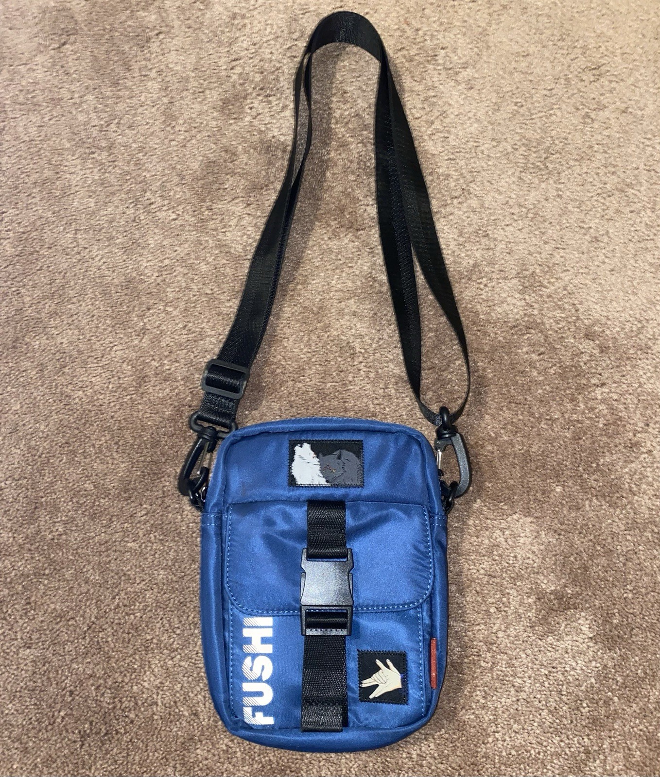 Hydrobon Mini Crossbody Bag Blue Utility Pouch Streetwear Festival Shoulder L1