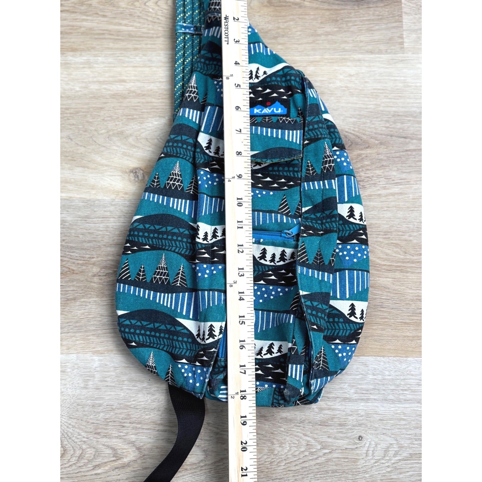 KAVU Teal Rope Bag Sling Backpack Unisex OS Outdoors Festival Concert Hiking