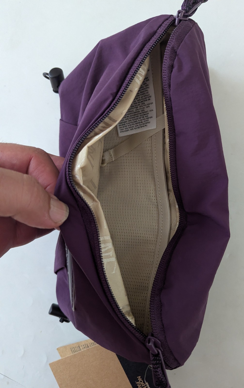 The North Face Never Stop Lumber Crossbody Gym Hiking purple bag Brand New $50
