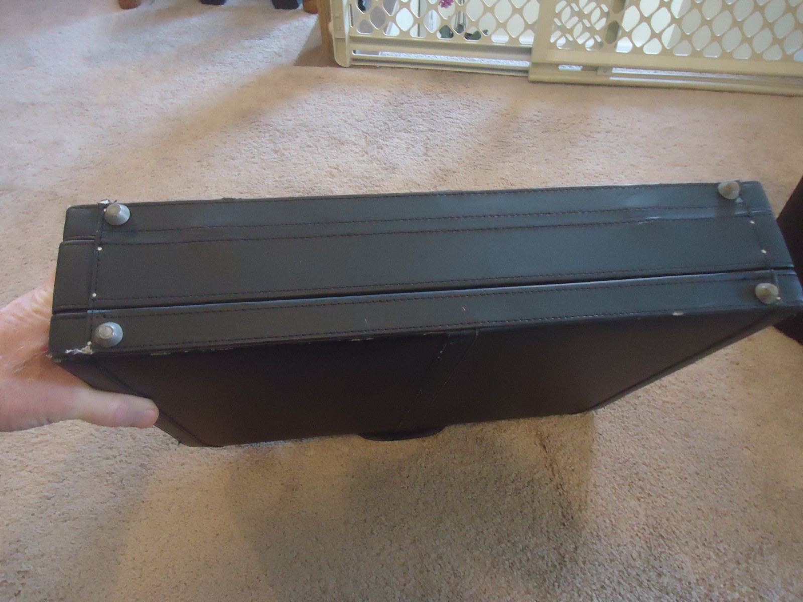 Alpine Swiss Briefcase Vintage 90″s Black 19″ x 14″ x 5″ Expandable Pockets