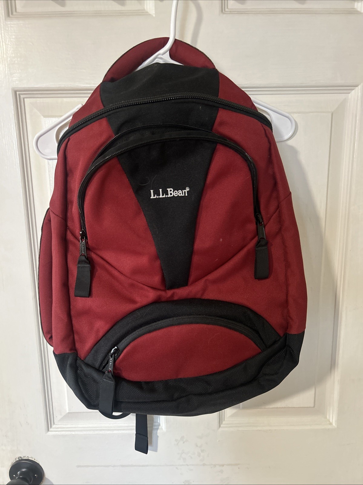 Large Maroon Heavy duty Ll Bean Backpack Single Strap Side/top Handle