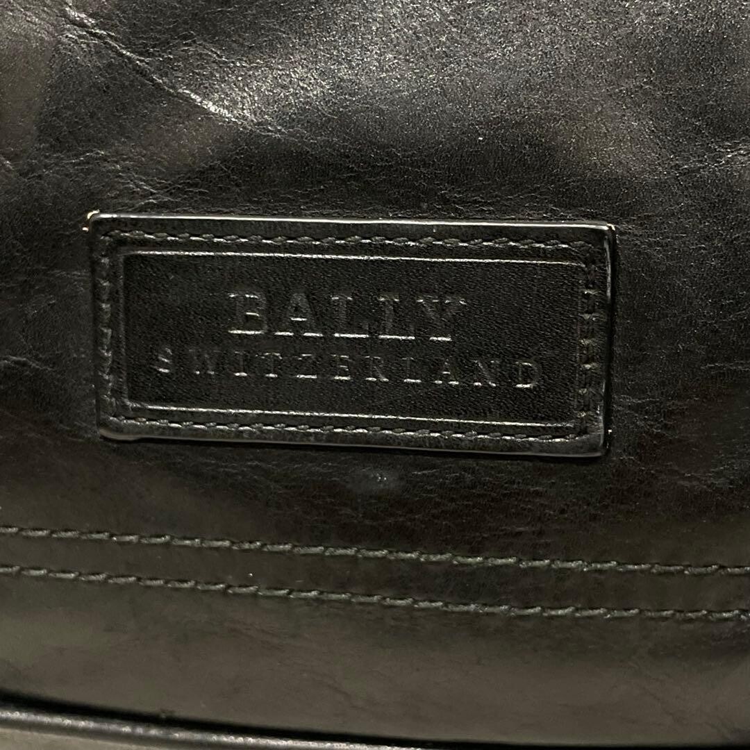 Bally Trainspotting Leather Business Tote Bag Black A4 TAJEST MD Striped 40cm