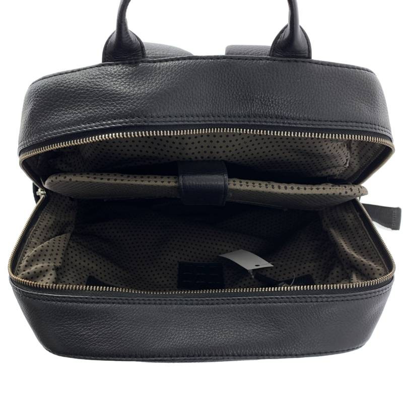 MOLESKINE Leather Square Backpack Black Men’s Used 39cm High