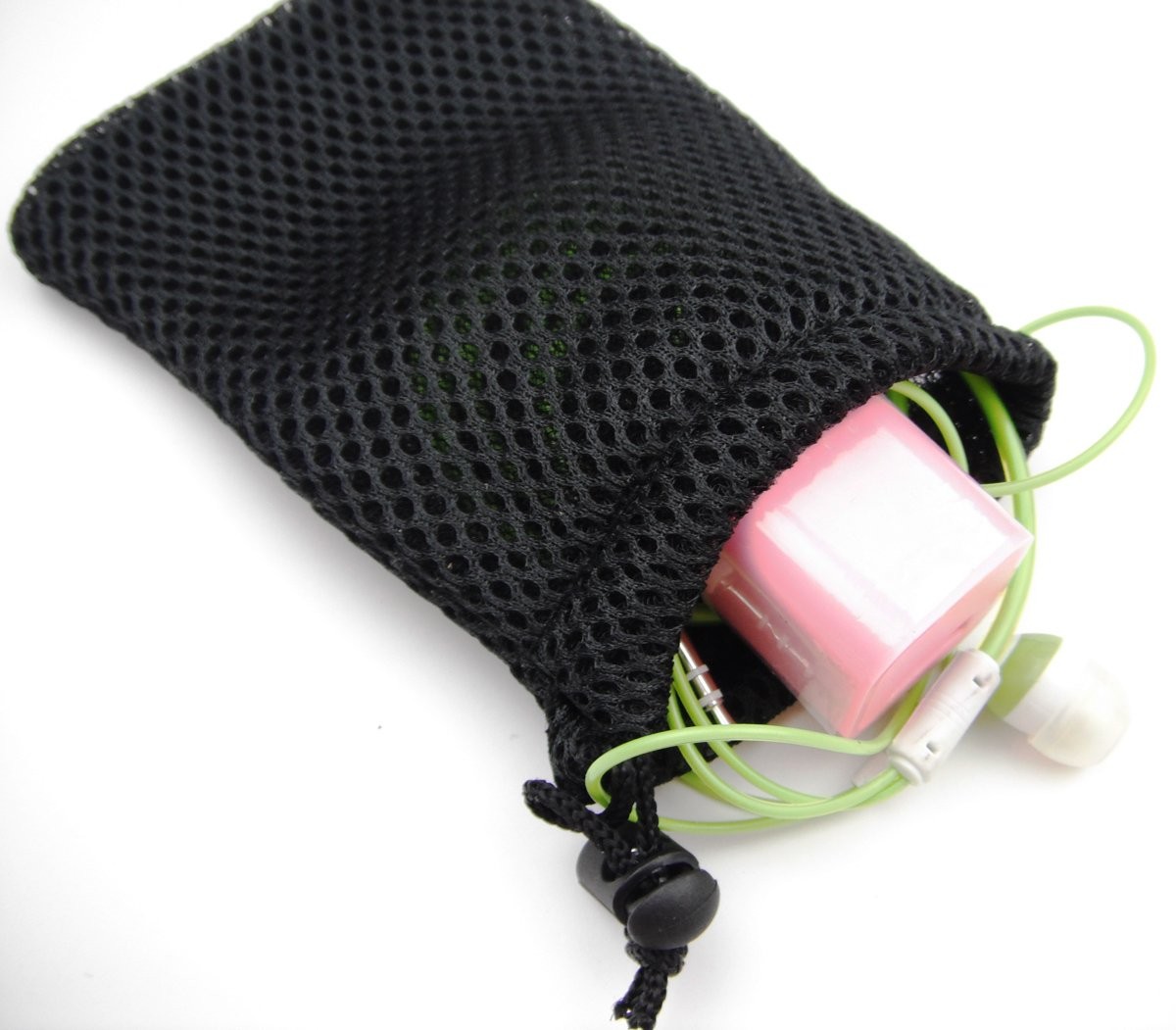 6pcs Nylon Mesh Drawstring Bag Pouches for Mini Stuff Cellphone Mp3 9x14cm (3…