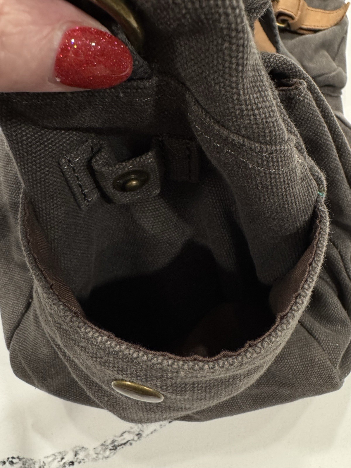 Muchuan Canvas Messenger Duffel Bag Gray Travel Tote w/ Pockets 24x14x7
