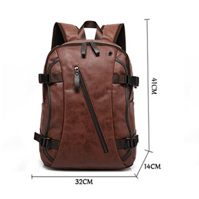 Men’s Vintage Backpack School Bag Travel Satchel PU Leather Laptop Bag Rucksack
