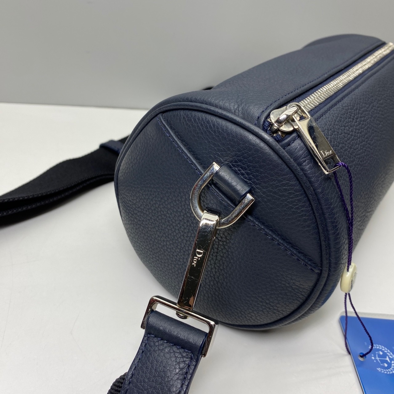 Dior Pre-Owned Authentic Atelier Navy Leather Crossbody Bag Free Shipping20x12cm