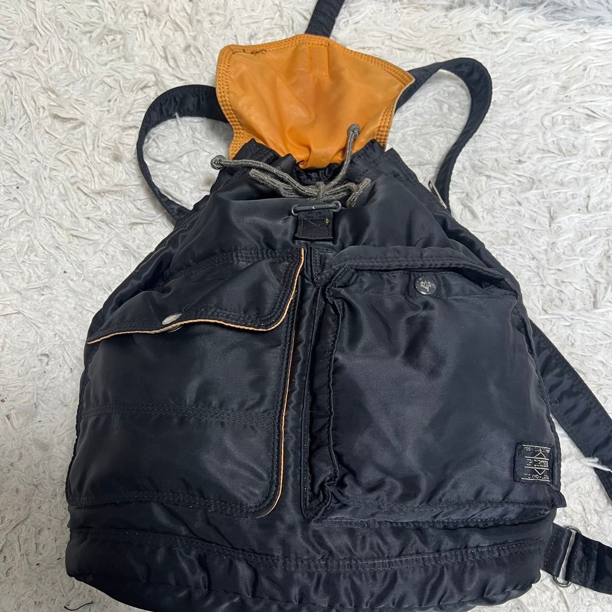 Authentic YOSHIDA KABAN PORTER Tanker Backpack Unisex Nylon Black Orange 37cm Si