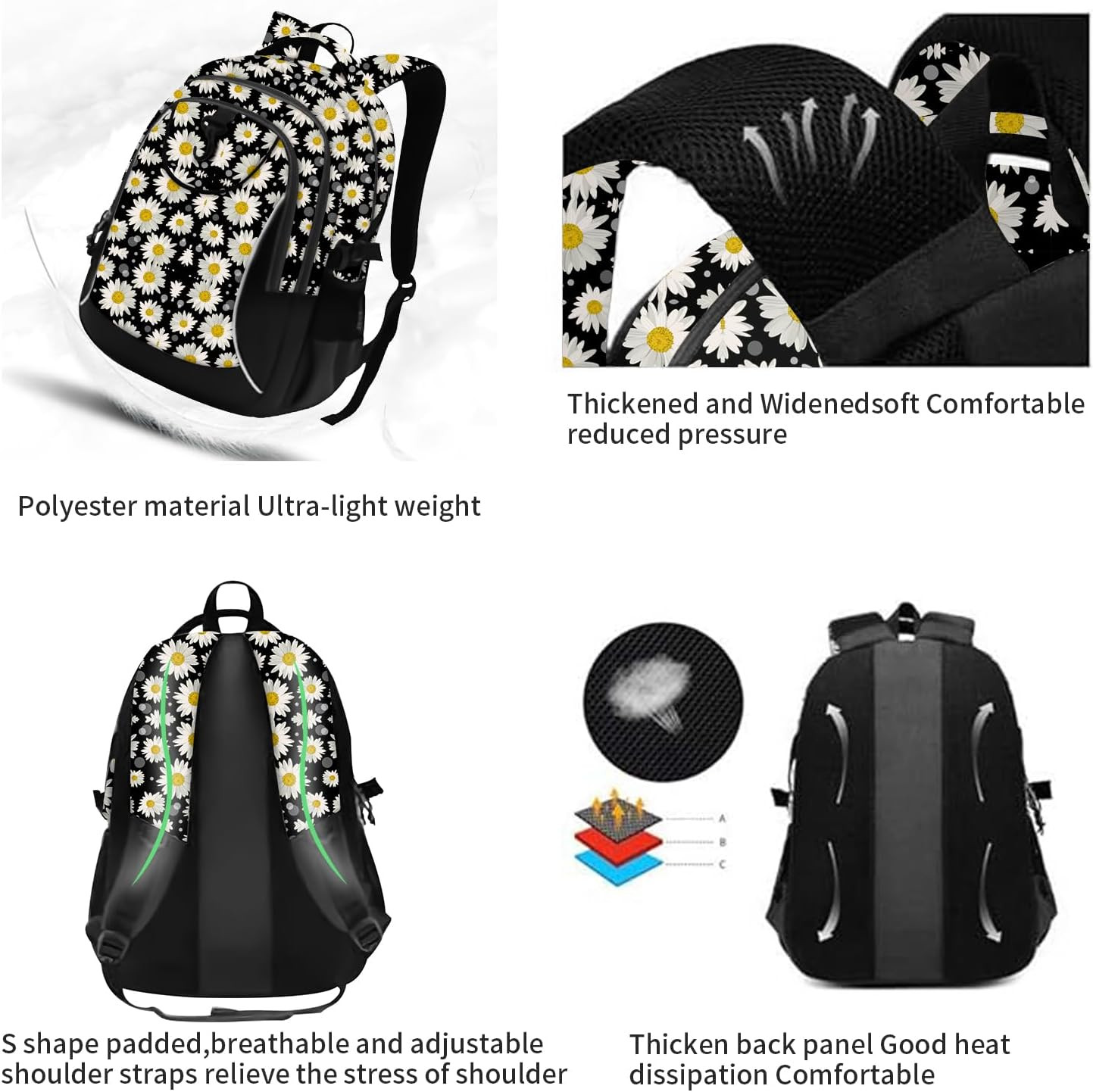 School Backpack Travel Bag for Men & Women Lightweight College Back Pack with La