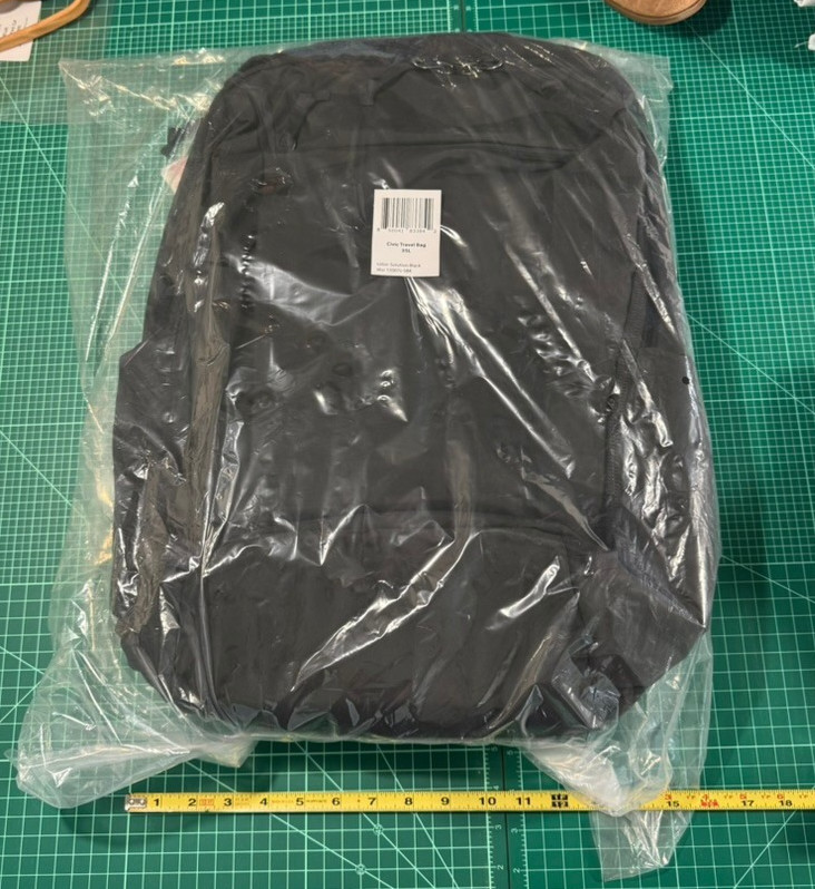Evergoods Civic Travel Bag, CTB 35L, Solution Dyed Black, NWT