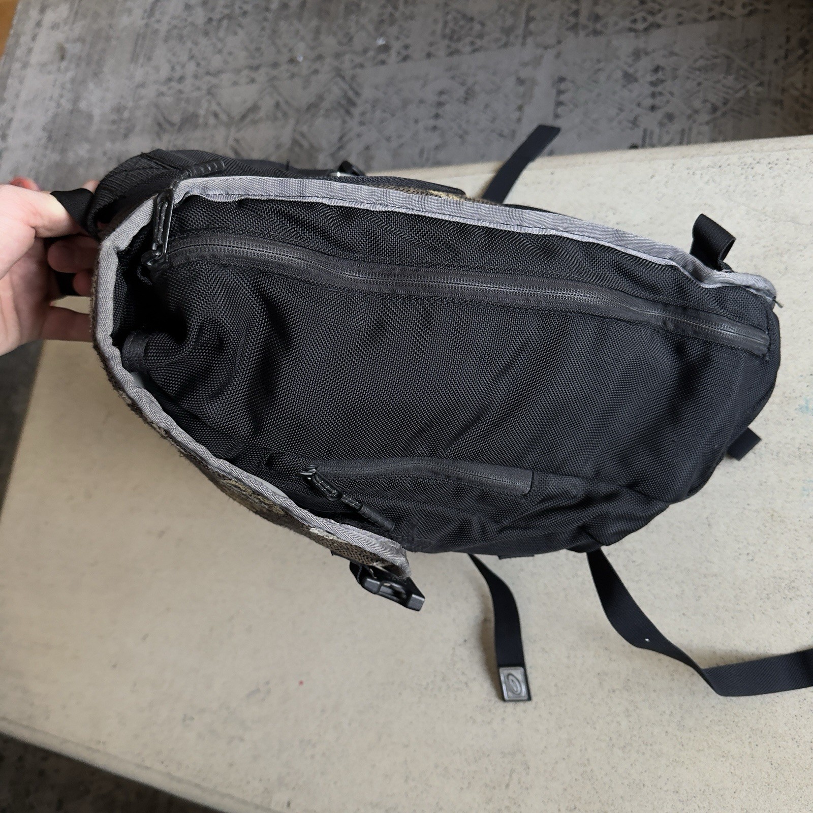 Vintage TIMBUK2 Commuter Backpack Laptop Waxed Canvas Tapestry Made In SF