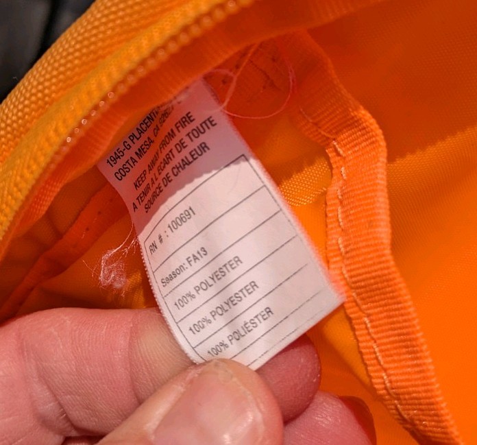 Hurley Neon Orange Backpack. Great for visibility, hiking or to school.