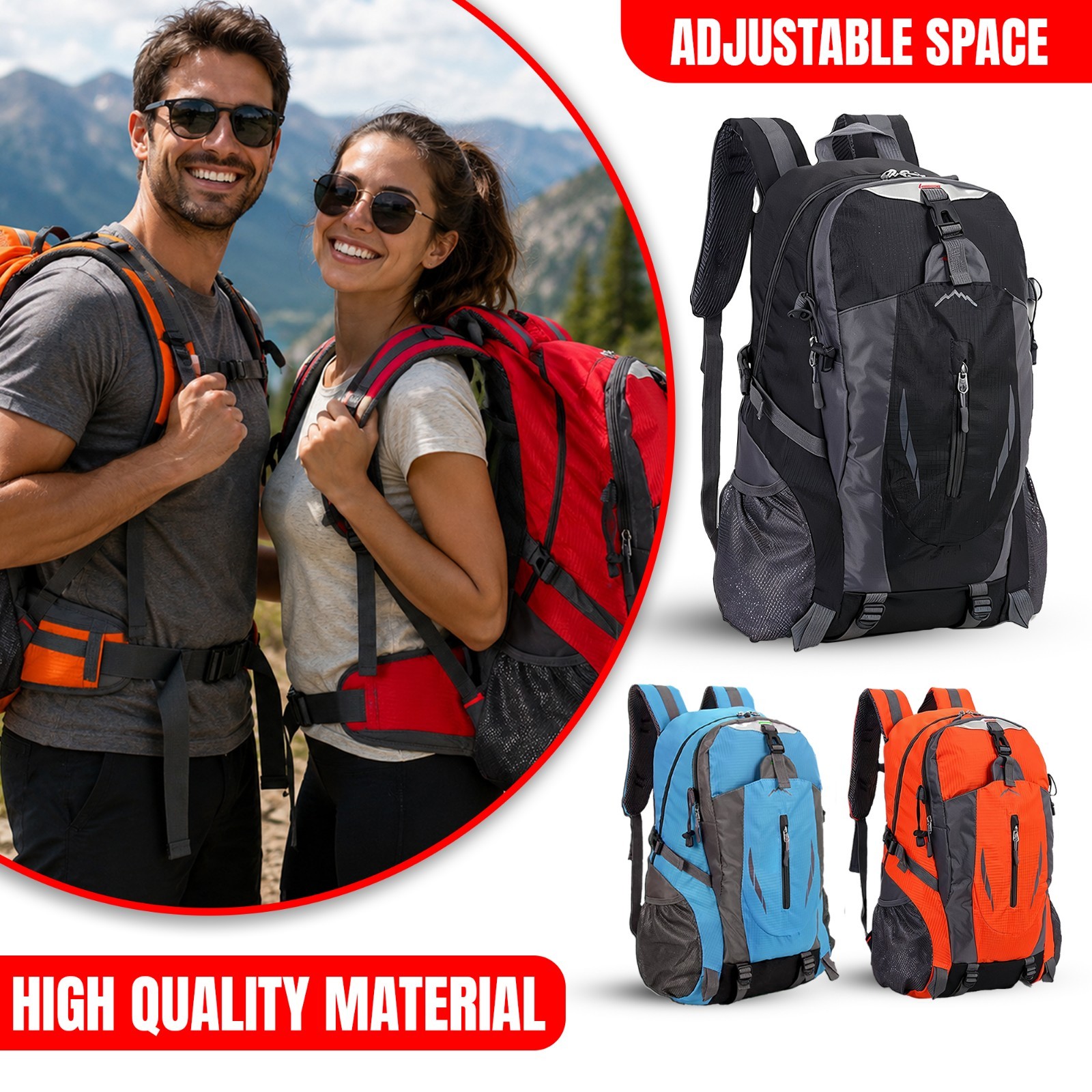 Men’s Nylon Travel Backpack Rucksack Camping Hiking Bag Outdoor School Book Bag