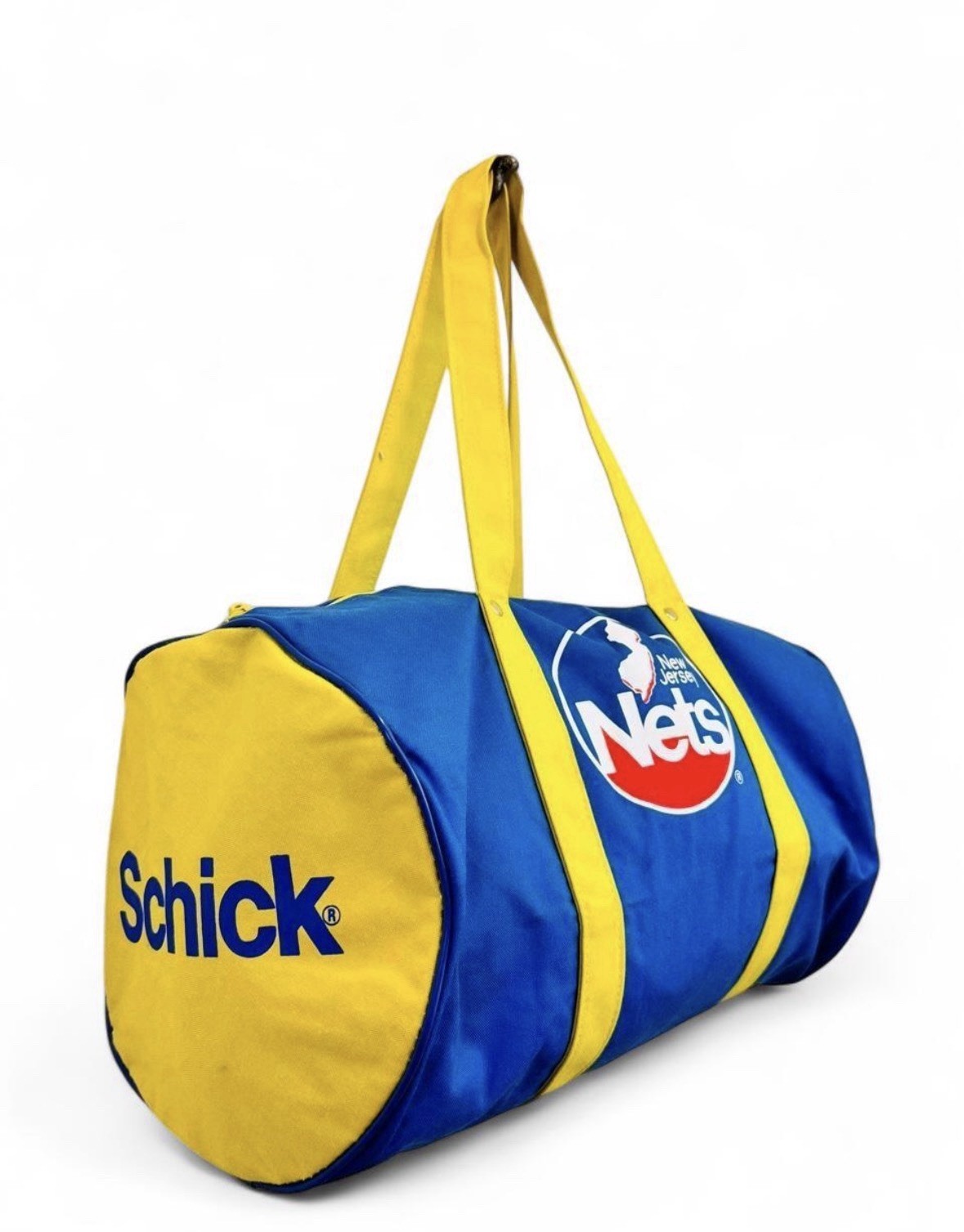 Schick New Jersey Nets Logo Blue/Yellow Zip Duffle Bag w/ Pockets