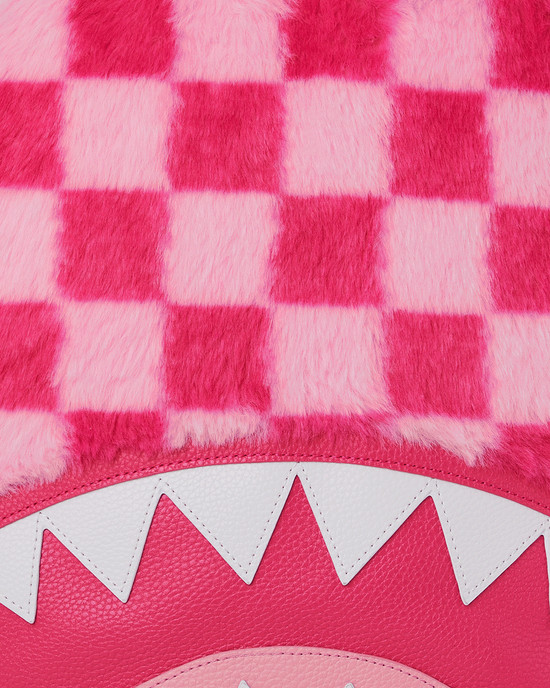 Sprayground Furzilla Shark Pink Check Backpack BRAND NEW