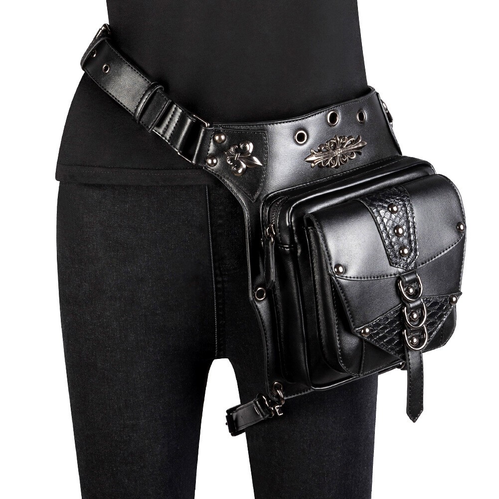 New Men Women Motorcycle Gothic Steampunk Crossbody Shoulder Chest Bag Backpack