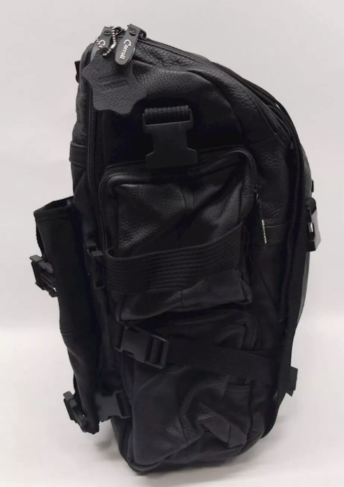 Carroll Black Leather Backpack Duffle Bag Included Travel Gym Active Luggage